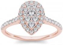 wedding photo - MODERN BRIDE 3/4 CT. T.W. Diamond 10K Rose Gold Pear-Shaped Engagement Ring