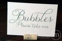 wedding photo - Bubbles Sign Table Card - Bubble Send-off Wedding Reception Signage - Favor Table Sign - Matching Numbers, Chalkboard Style Available SS01