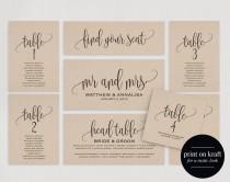 wedding photo - Wedding Seating Chart Template, Seating Plan, Wedding Seating Cards, Table Cards, Seating Cards, PDF Instant Download 