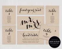 wedding photo - Wedding Seating Chart, Seating Plan Template, Wedding Seating Cards, Table Cards, Seating Cards, PDF Instant Download 
