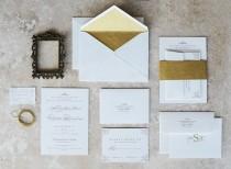 wedding photo - Vintage Typography Wedding Invitation - Deposit