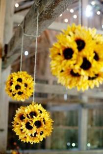 wedding photo - Party Decor: Sunflower Pomander Balls