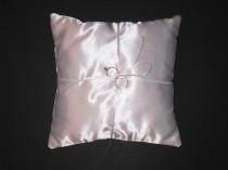wedding photo - Embroidered White Satin Wedding Ring Bearer Pillow - Customize Your Ring Bearer Pillow with Embroidery - Variety of designs available