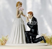 wedding photo - A Cinderella Moment Couple Porcelain Ceramic Bride And Groom Wedding Cake Topper Proposal Couple Photo Remember Romantic
