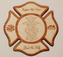 wedding photo - Firefighter Wife's Wood Plaque