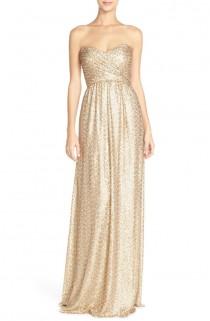 wedding photo - Amsale Strapless Sequin Tulle Gown 