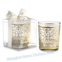 wedding photo - Quinceanera Decoration LZ045 Gold Damask Glass candle Holder