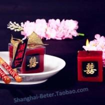 wedding photo - LZ027 Chinese Red Double Happiness Candle Bridesmaids gifts-淘宝网全球站