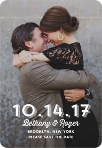 wedding photo - Dreamy Moment - Save The Date Magnets In White Or Black 