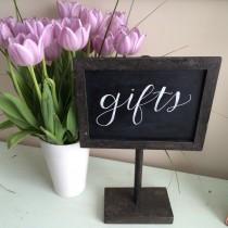 wedding photo - Chalkboard sign / Customized sign / Gift table sign / Wedding signage / Reserved sign /