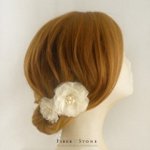 wedding photo - Pure Silk Bridal Hair Flower, Wedding Hair Flower, Ivory Bridal Flower Hair Clip, Swarovski Crystal Wedding Hair Accessory, Freshwater Pearl