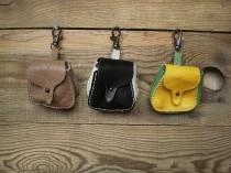 wedding photo - Small leather pouch, bag accessory, leather key holder, mini bag, coin pouch, car key holder, detachable