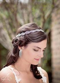 wedding photo - Rhinestone Hairband, Rhinestone Headband, Bridal Headband, Wedding Halo, Wedding Diamante Hairband, Sparkly Headpiece, Bridal Headpiece