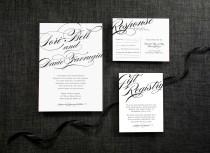 wedding photo - DIY Printable Wedding Invitation Calligraphy  - 4 pieces