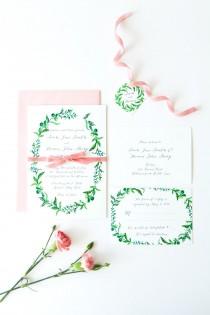 wedding photo - Printable Wedding Invitation - DIY - Watercolour Wreath