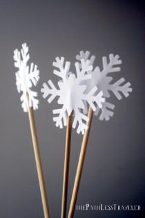 wedding photo - Snowflake Pie Topper, cake topper or wand