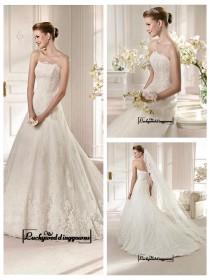wedding photo -  Alluring Satin&Tulle A-line Bateau Neckline Natural Waistline Wedding Dress