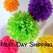 wedding photo - Tissue Paper Pom Poms - 5 Piece - Ships within ONE Business Day - Tissue Poms - PomPom - Tissue Pom Poms - Choose Your Colors!