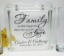 wedding photo - Blended Family Wedding Sand Ceremony - Personalized - Beach Wedding Decor - Unity Candle Alternative -  Family Is What Happens When