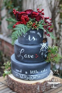 wedding photo - Chalkboard Wedding Cake