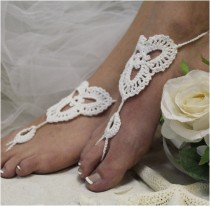 wedding photo -  Barefoot sandals bohemian wedding