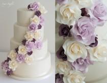 wedding photo - Purple And Cream Rose Cascade