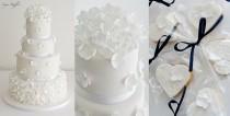 wedding photo - Hydrangea Cascade Wedding Cake With Petal Ruffles