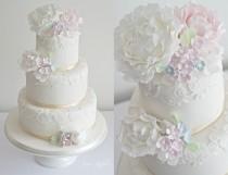 wedding photo - Pastel Peony Wedding Cake