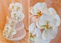 wedding photo - Orchid Cascade Wedding Cake