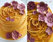 wedding photo - Gold Ruffle Cake