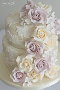 wedding photo - Rose Cascade Wedding Cake