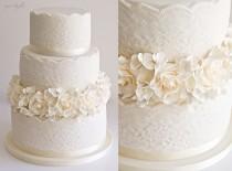 wedding photo - Lace + Ivory Sugar Flowers
