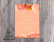 wedding photo -  DIY Wedding Invitation Template Editable Word File Download Printable Peach Invitation Boho Wedding Invitation Peonies Invitation Pastel