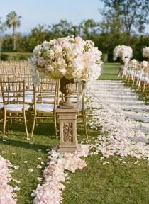wedding photo - The Prettiest Petal Aisles For A Fairytale Wedding Ceremony