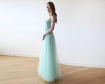 wedding photo - Mint maxi tulle ballerina gown, Sweetheart neckline maxi mint gown