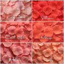wedding photo - Coral Silk Rose Petals - Shades of Coral Artificial Rose Petals