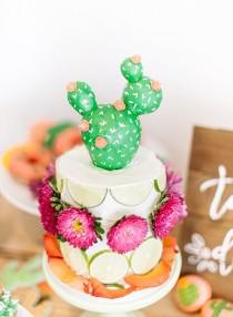 wedding photo - Vibrant Coral & Green Fiesta Birthday Party