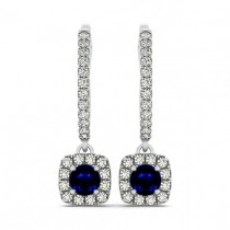 wedding photo -  Blue Sapphire & Diamond Earrings 14k White Gold - Mother's Day Gifts - Gifts for Women - Fine Jewelry Earrings - Jewellery