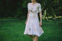 wedding photo - Flowering Wedding Gown / Hand Made Nuno Felt / Silk & Softest Wool