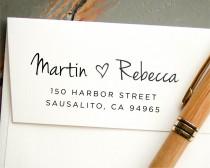 wedding photo - Self Inking Stamp, Custom Stamp, Personalized Stamp, Return Address Stamp, Custom Address Stamp, Custom Wedding Stamp, Hand Calligraphy Look