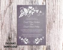 wedding photo -  DIY Lace Wedding Invitation Template Editable Word File Download Printable Rustic Wedding Invitation Vintage Floral Blue Invitation