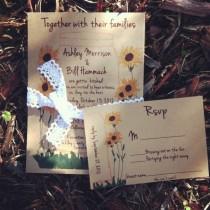 wedding photo - Mason Jar  Sunflowers Wedding Invitation DIGITAL FILE