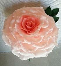 wedding photo - Giant Paper flower/ Pink paper Rose/ Large paper flower/ Bridal shower/ Wedding Paper flower/ Big paper rose uk/ Giant Glamelia/ Bridal Rose