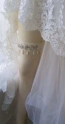 wedding photo -  Wedding garter ,Wedding leg garter, Wedding Leg Belt, Rustic Wedding Garter, Bridal Garter , Of white Lace, Lace Garters, ,Wedding