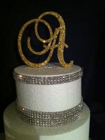 wedding photo - Glitter Cake Topper. Monogram Cake Topper. Cake Topper. Wedding Topper. Birthday Cake Topper. Cupcake Topper. Glitter. Glitter Cake. 