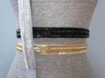 wedding photo - Chevron Beaded Sash / Belt in Gold, Silver, Black, Bronze, Gunmetal