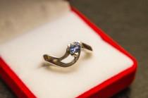 wedding photo - Blue Sapphire Ring, Silver Sapphire ring,4,5mm Genuine Blue Sapphire, Sapphire Engagement Ring, Ceylon Sapphire Ring