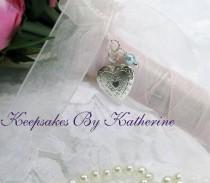 wedding photo - Bridal Bouquet Locket,  Heart Locket, Wedding Keepsakes, Brides Gift, Bouquet Charm