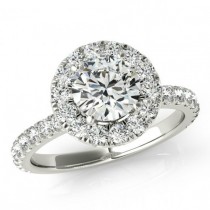 wedding photo -  Raven Fine Jewelers - 1 Carat Forever One Moissanite & Diamond Halo Engagement Ring 14k, 18k, or Platinum - Engagement Rings For Women