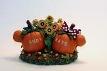 wedding photo - Mickey and Minnie Mouse Inspired Pumpkins Wedding Cake Topper Keepsake
